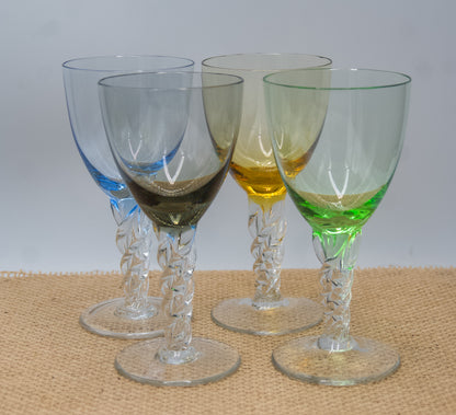 Vintage Harlequin Twisted Small Glasses