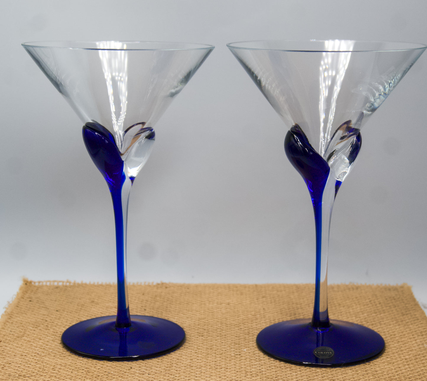 Stunning Blue Stemmed Champagne/Cocktail Glasses