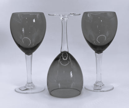 Vintage Kreias red/orange glass goblets. Set of 3 made in Japan