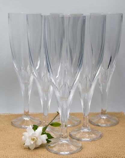 Mikasa Clematis Crystal Champagne Flutes
