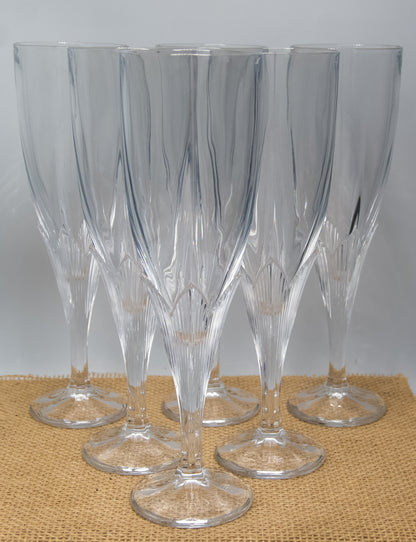 Mikasa Clematis Crystal Champagne Flutes