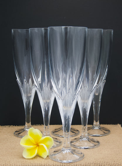 Mikasa Clematis Crystal Champagne Flutes