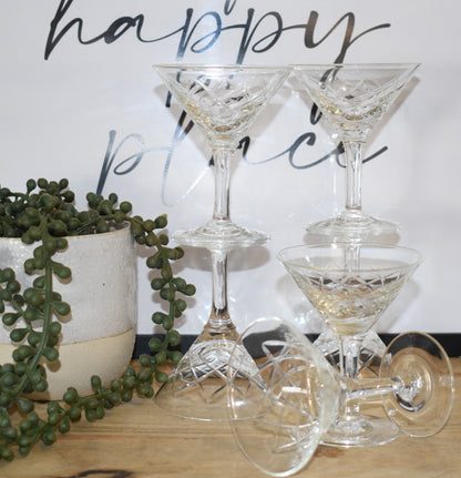 Small vintage martini glasses. Set of 6
