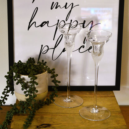 Vintage Sasaki Crystal candlestick holders. Set of 2