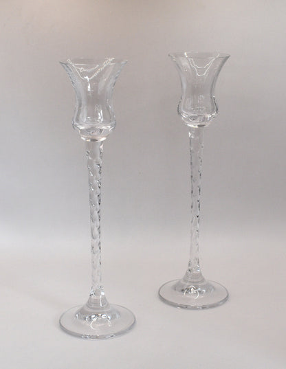 Vintage Crystal Taper candlestick Holders by Mikasa. Set of two