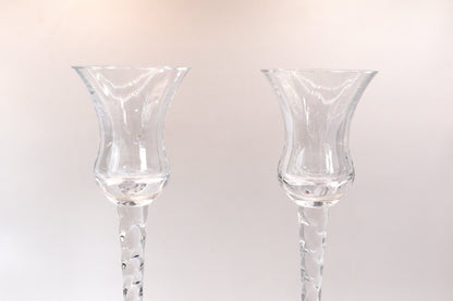 Vintage Crystal Taper candlestick Holders by Mikasa. Set of two