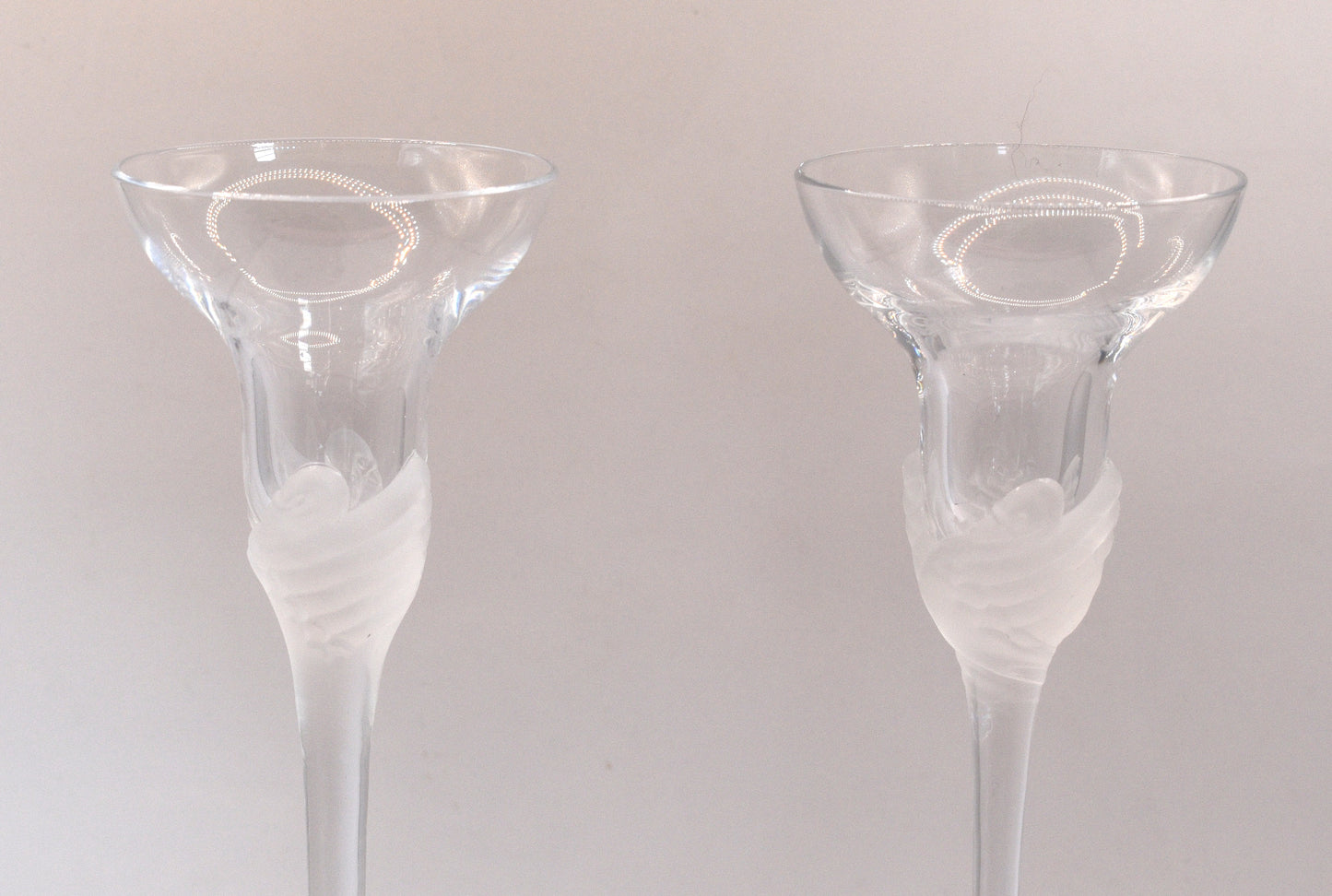 Vintage Sasaki Crystal candlestick holders. Set of 2