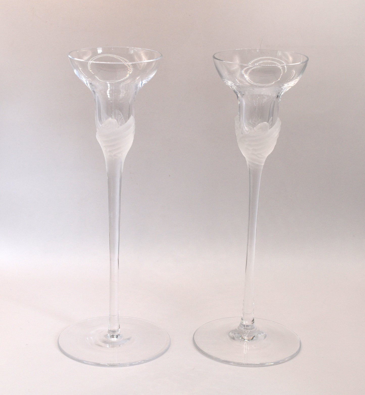 Vintage Sasaki Crystal candlestick holders. Set of 2