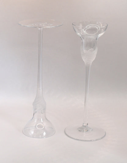 Vintage Sasaki Crystal candlestick holders. Set of 2