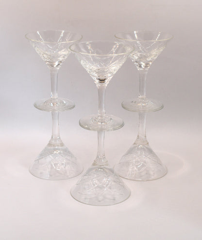 Small vintage martini glasses. Set of 6