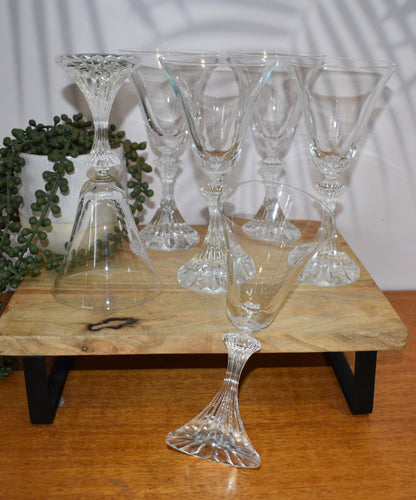 Vintage Crystal Wine Glasses - Stratton by Mikasa - Set of 6