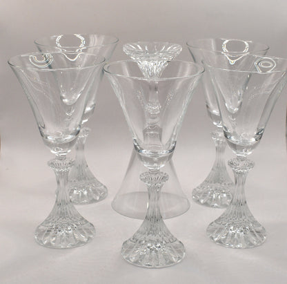 Vintage Crystal Wine Glasses - Stratton by Mikasa - Set of 6