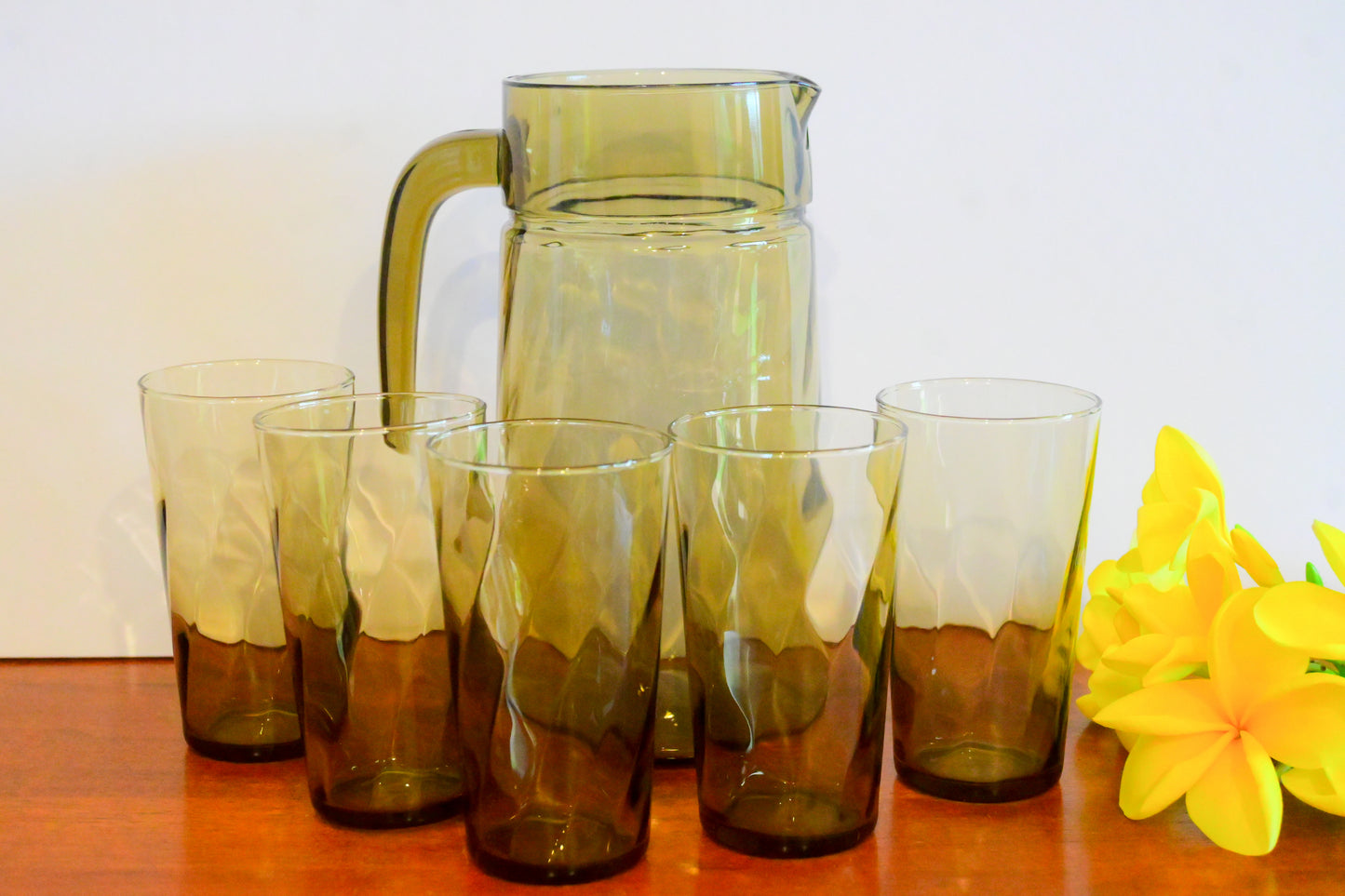 Vintage Luminarc Smokey Grey Water Set