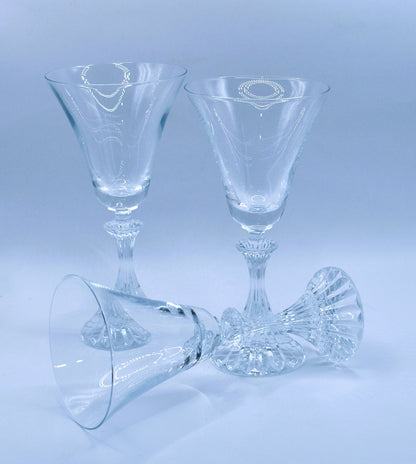 Vintage Crystal Wine Glasses - Stratton by Mikasa - Set of 6