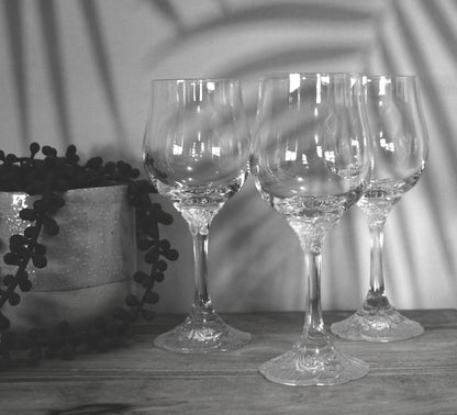 Rosenthal Crystal Red Wine Glasses. Set of 3