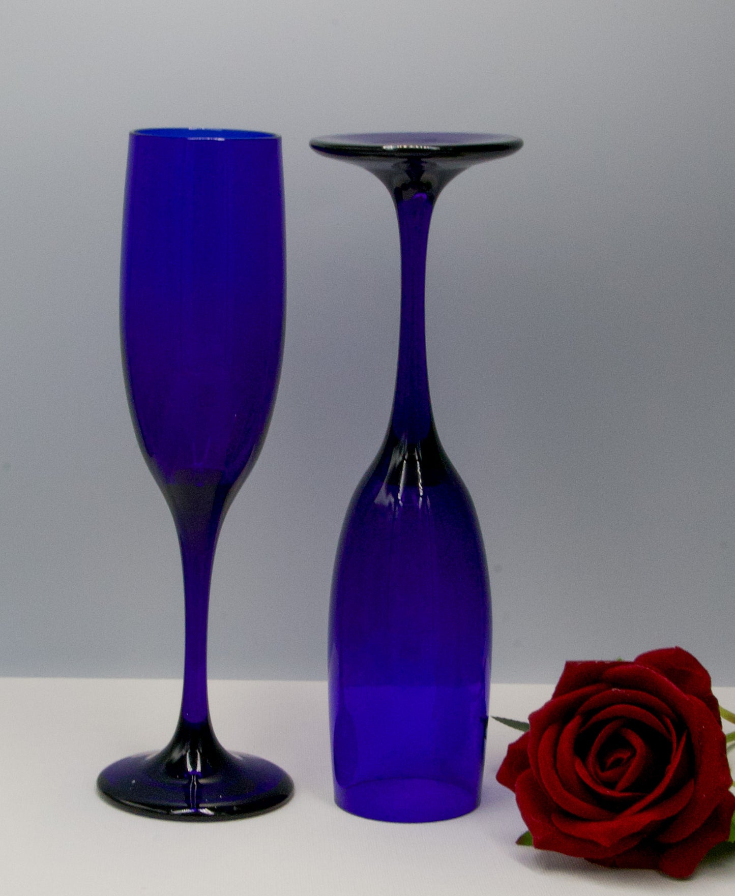 Vintage Libbey Cobalt Champagne Flutes