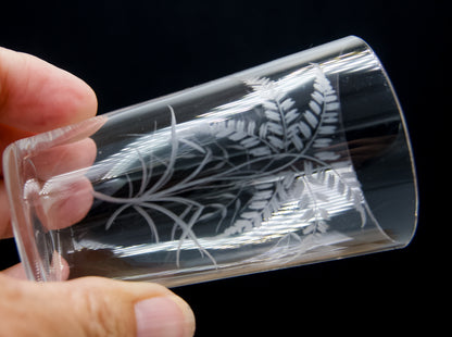 Very Delicate Vintage Etched Fern Leaf Glasses