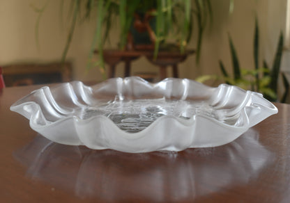 Mikasa "Christmas Story" Frosted/Clear glass Oval Canape Platter