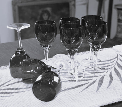 Bohemia ruby liqueur glasses by Jan Gabrhel. Set of 8