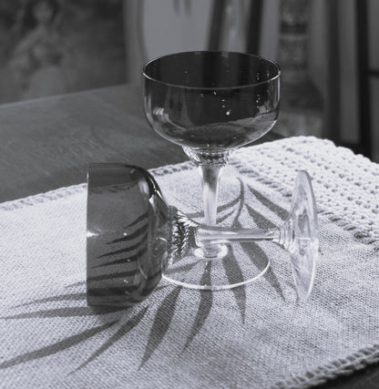 Vintage Ruby Red Champagne Coupes. Set of 2