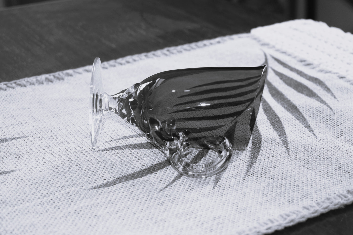 Vintage Ruby Red jug with clear claw stem and handle.