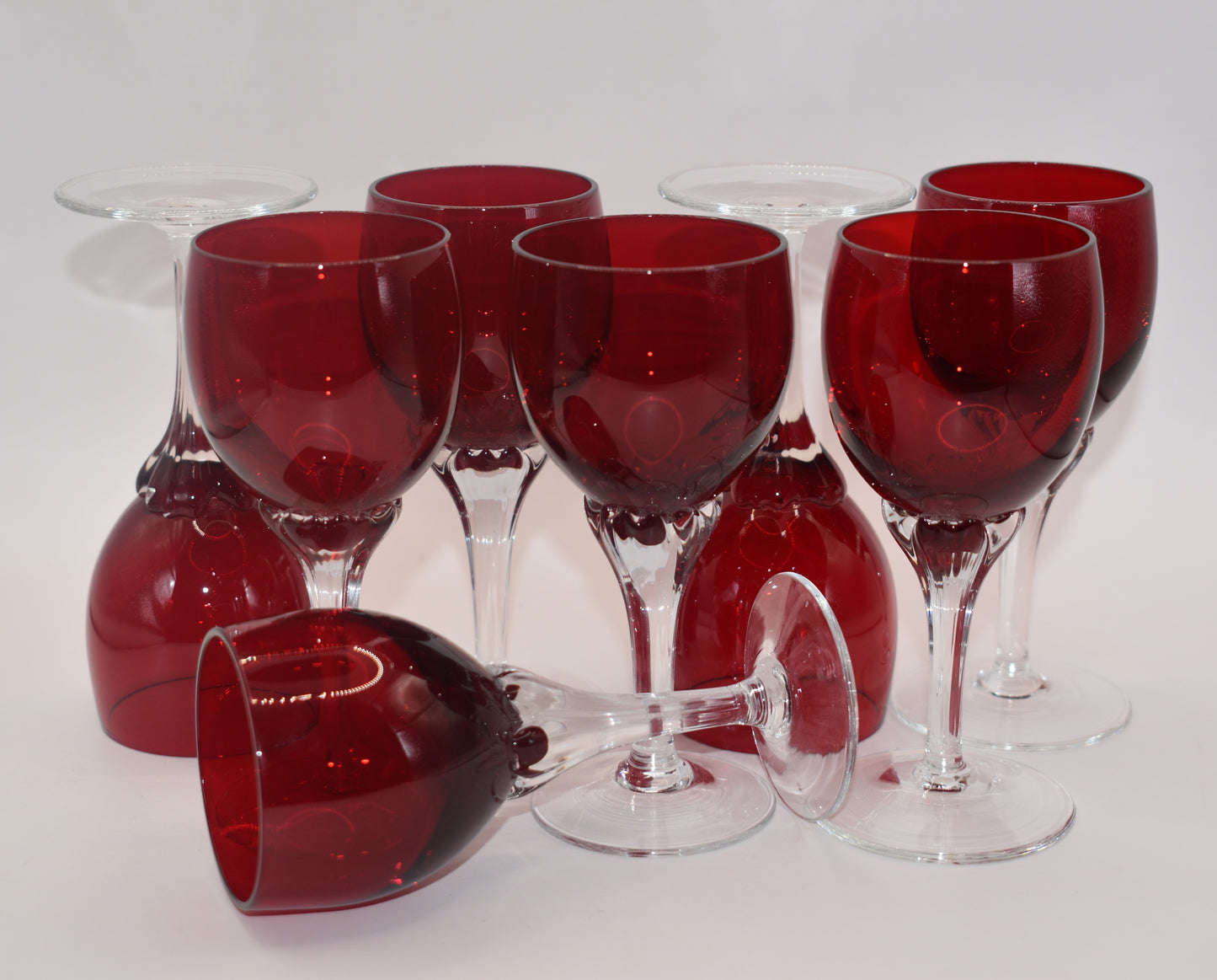 Bohemia ruby liqueur glasses by Jan Gabrhel. Set of 8