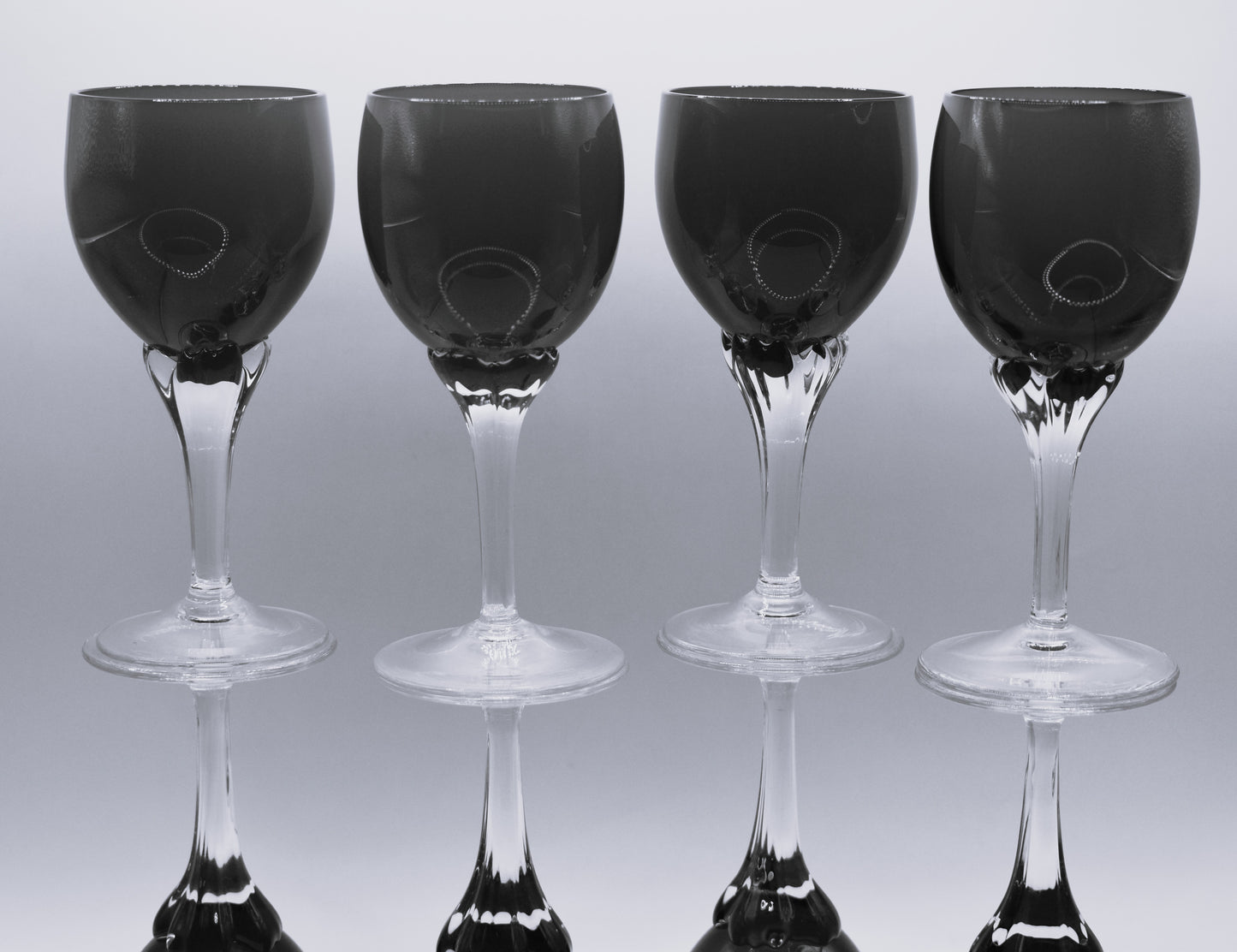 Bohemia ruby liqueur glasses by Jan Gabrhel. Set of 8