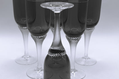 Bohemia Red Liquor/Cordial Glasses Twisted Stem. Set of 6