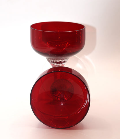 Vintage Ruby Red Champagne Coupes. Set of 2