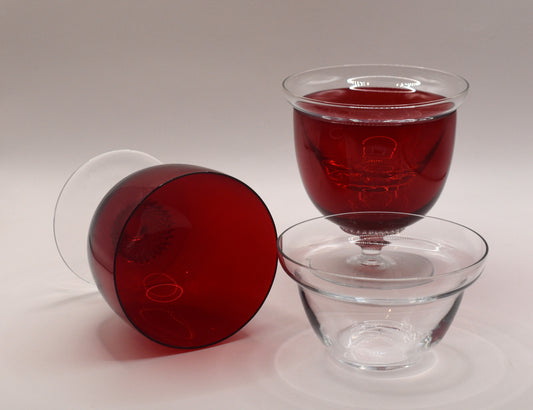 Bohemia Prawn Cocktail chiller glasses with liners. Set of 6