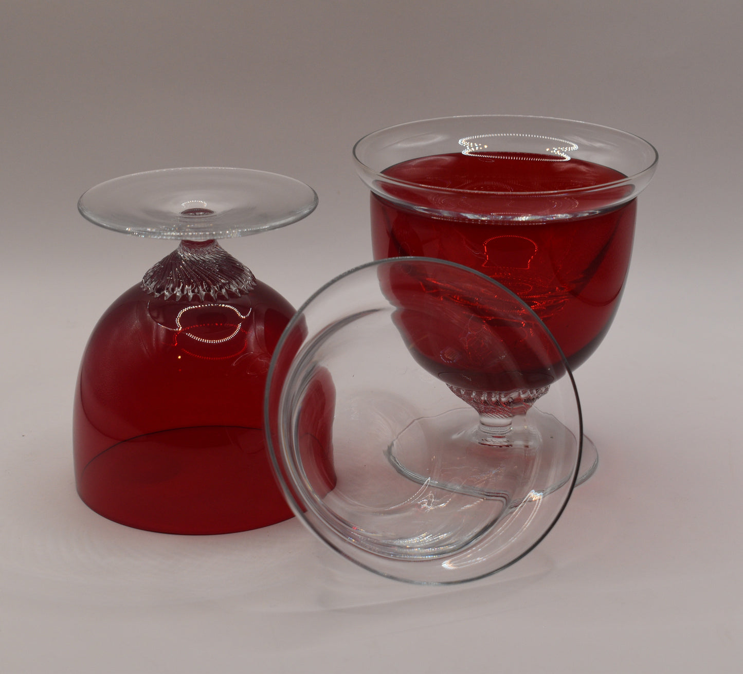 Bohemia Prawn Cocktail chiller glasses with liners. Set of 6