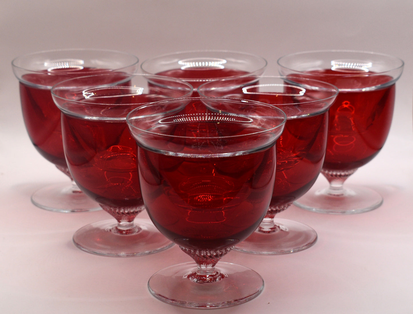 Bohemia Prawn Cocktail chiller glasses with liners. Set of 6