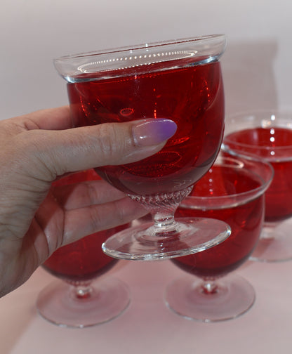 Bohemia Prawn Cocktail chiller glasses with liners. Set of 6