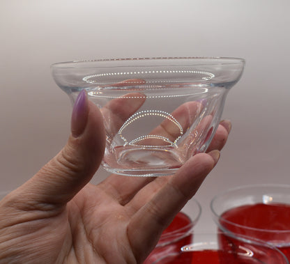 Bohemia Prawn Cocktail chiller glasses with liners. Set of 6