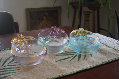 Vintage Kig Indonesia pastel tinted dessert bowls. Set of 6