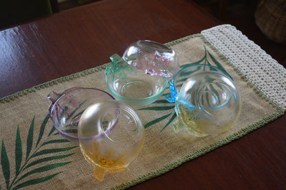 Vintage Kig Indonesia pastel tinted dessert bowls. Set of 6