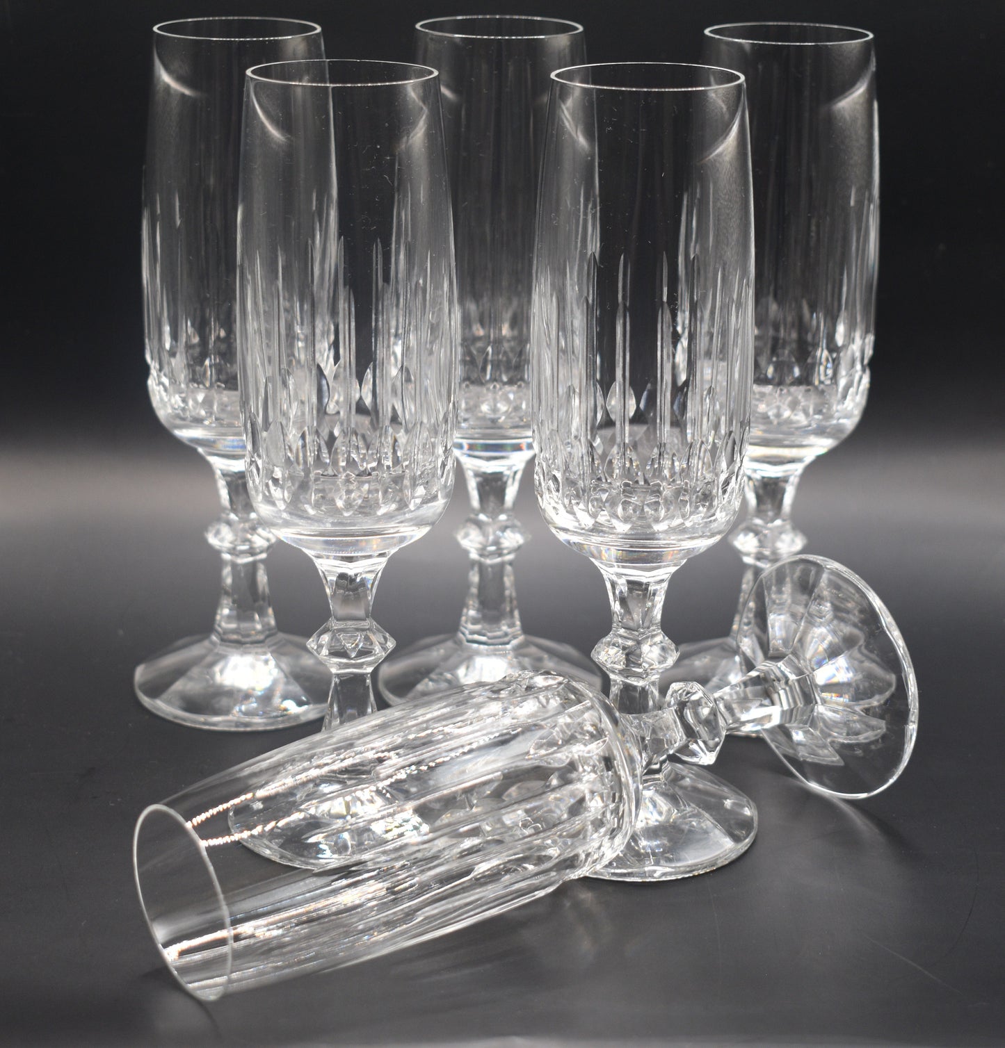 Vintage Crystal Champagne Flutes. Tango by Schott-Zwiesel. Set of 6