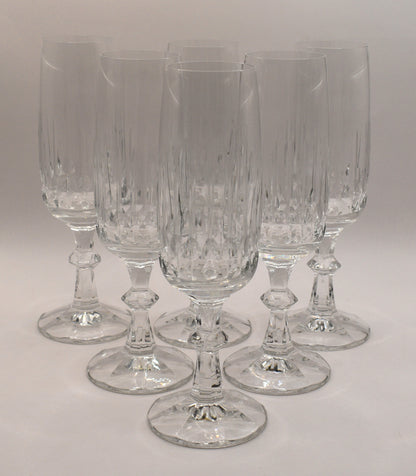 Vintage Crystal Champagne Flutes. Tango by Schott-Zwiesel. Set of 6