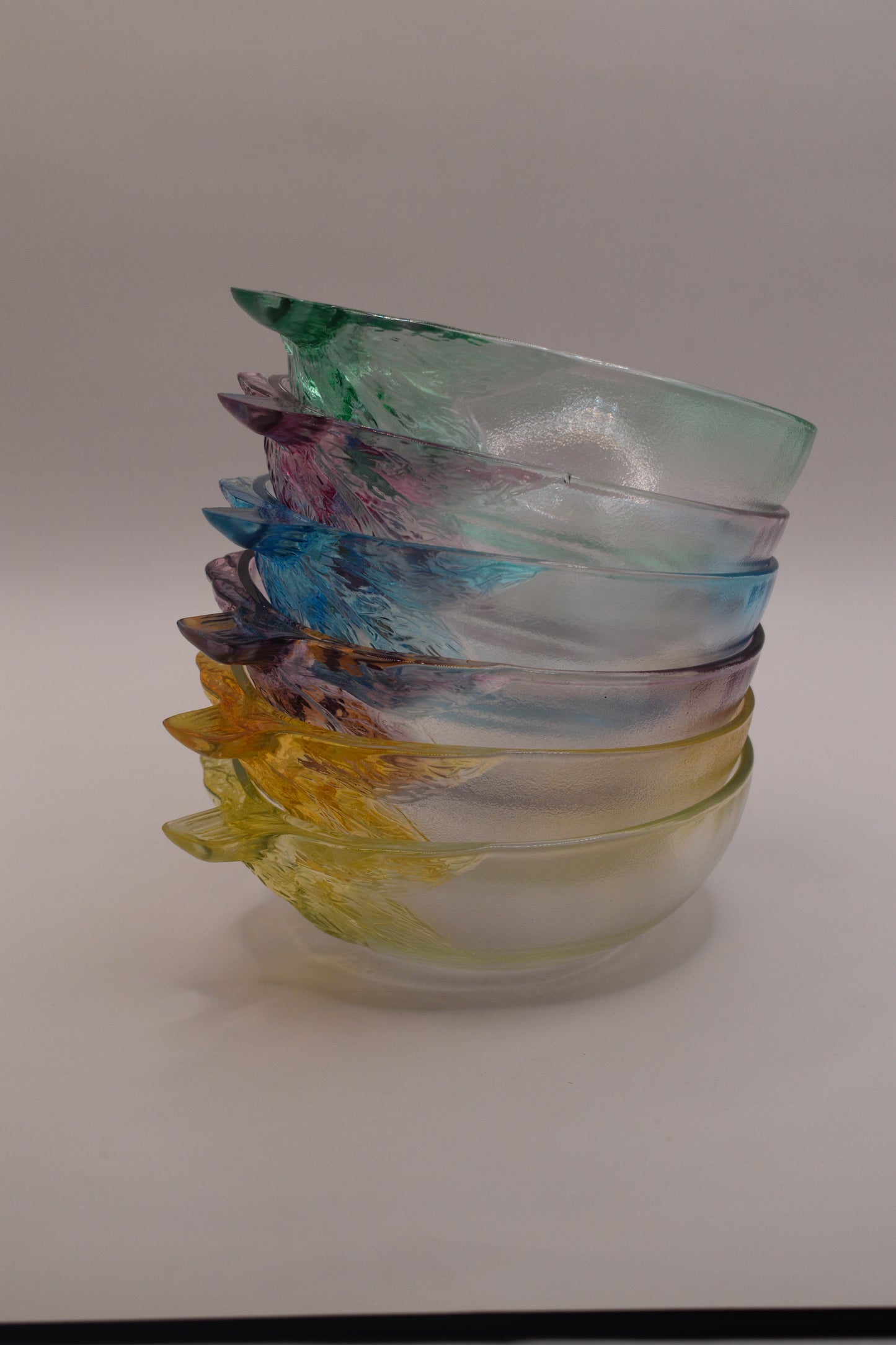 Vintage Kig Indonesia pastel tinted dessert bowls. Set of 6