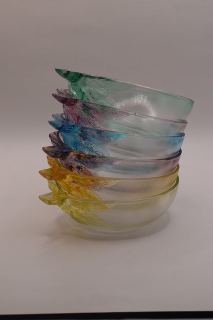 Vintage Kig Indonesia pastel tinted dessert bowls. Set of 6