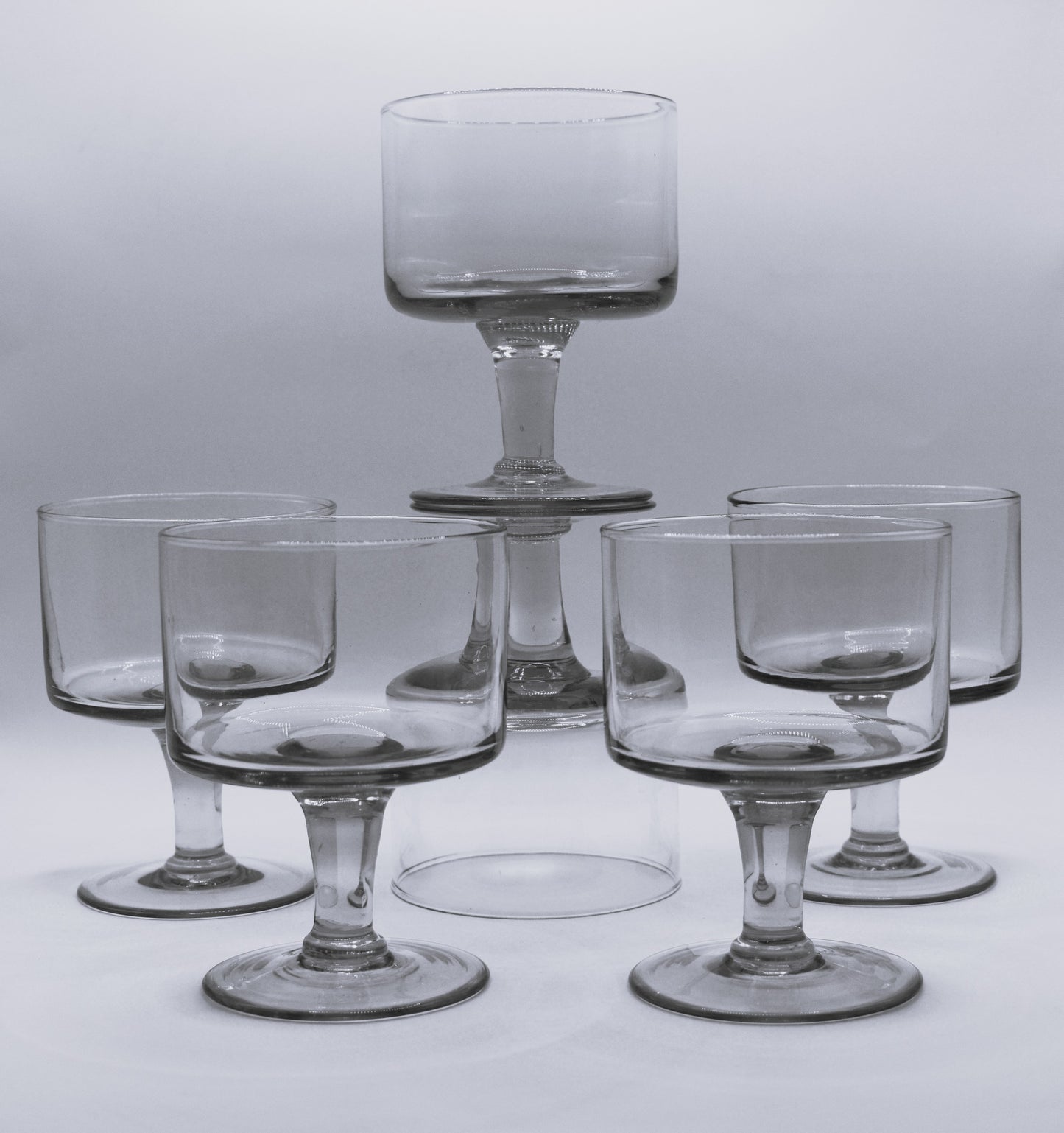 Amber glass wine glasses. Set of 6