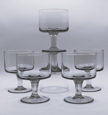 Amber glass wine glasses. Set of 6
