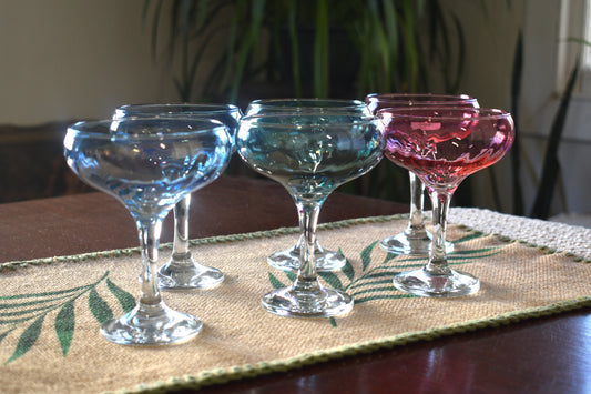 Vintage Champagne Coupes. Linea Quattro Cristalleria (made in Italy). Set of 6