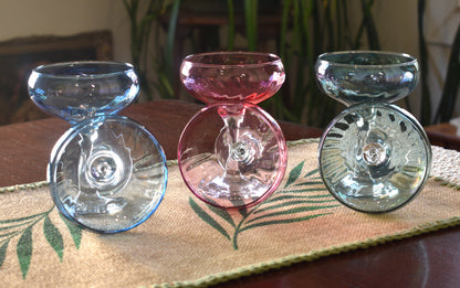 Vintage Champagne Coupes. Linea Quattro Cristalleria (made in Italy). Set of 6