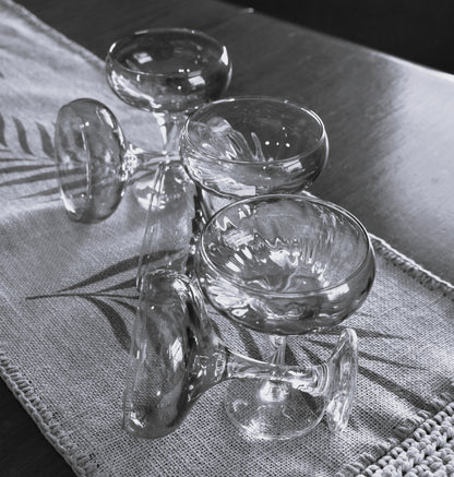 Vintage Champagne Coupes. Linea Quattro Cristalleria (made in Italy). Set of 6