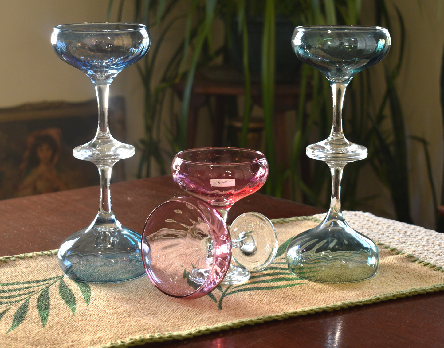 Vintage Champagne Coupes. Linea Quattro Cristalleria (made in Italy). Set of 6