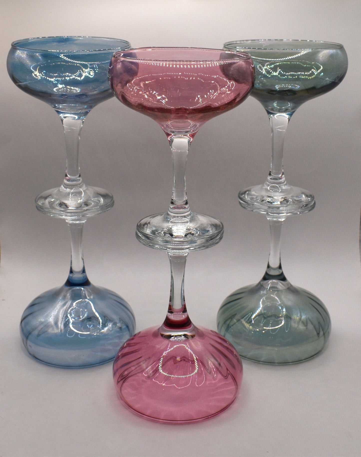 Vintage Champagne Coupes. Linea Quattro Cristalleria (made in Italy). Set of 6