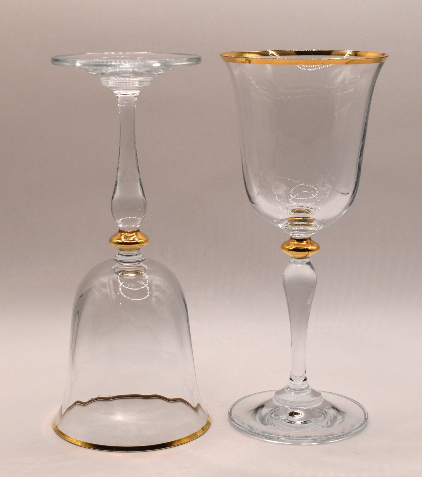 Paşabahçe Turkey Gold Rimmed Wine Glasses Set of 4 Gold Rim Glasses Optic Panel