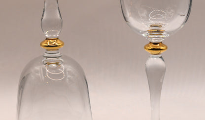 Paşabahçe Turkey Gold Rimmed Wine Glasses Set of 4 Gold Rim Glasses Optic Panel