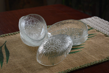 Vintage Polish Glass Avocado Serving Dishes - Set of 6